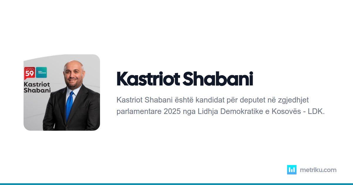 Kastriot Shabani - Biografia dhe Vlerësimet | Metriku