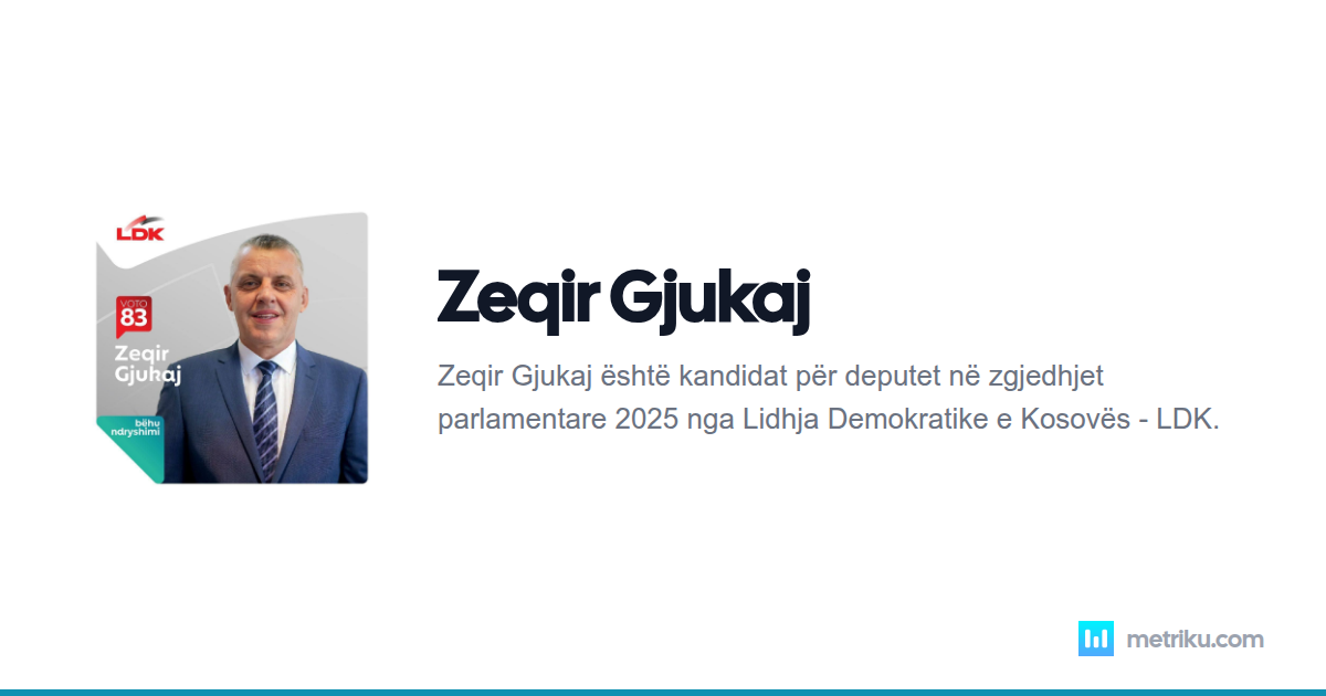 Zeqir Gjukaj - Biografia dhe Vlerësimet | Metriku