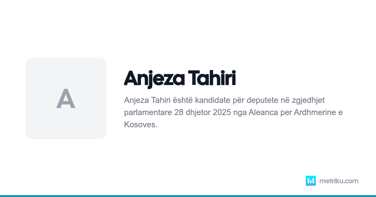 Anjeza Tahiri - Biografia dhe Vlerësimet | Metriku